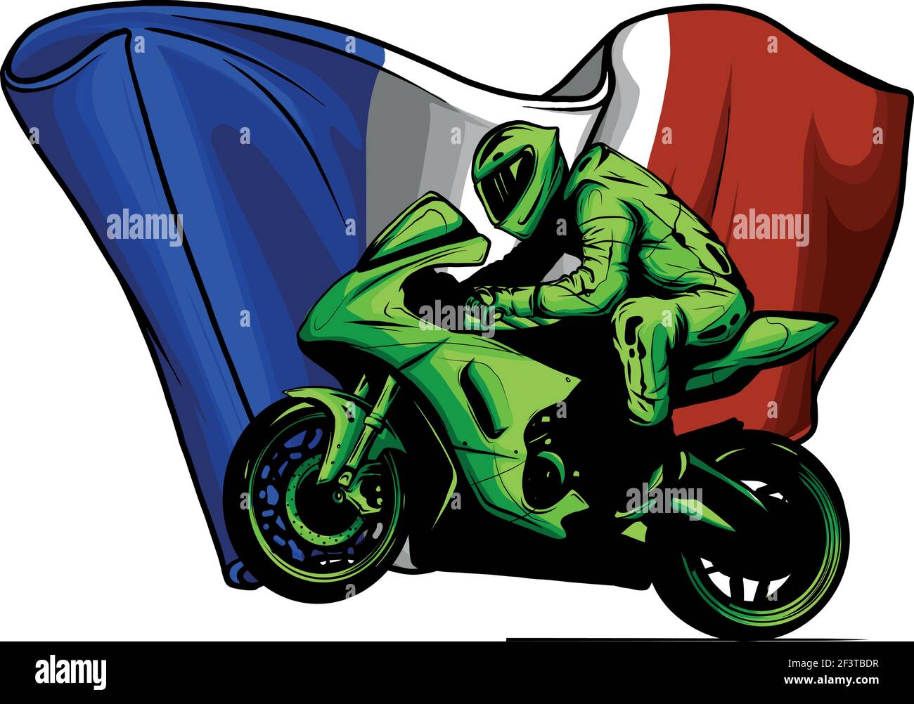 course de moto en virage avec vecteur drapeau français Illustration de Vecteur