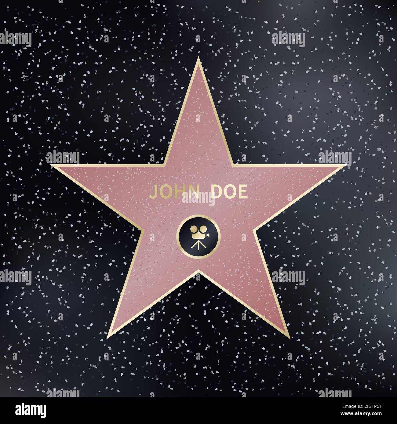 Hollywood Walk of Fame star. Star Fame, star hollywoodienne, célèbre producteur de star, star d'acteur. Illustration vectorielle Illustration de Vecteur