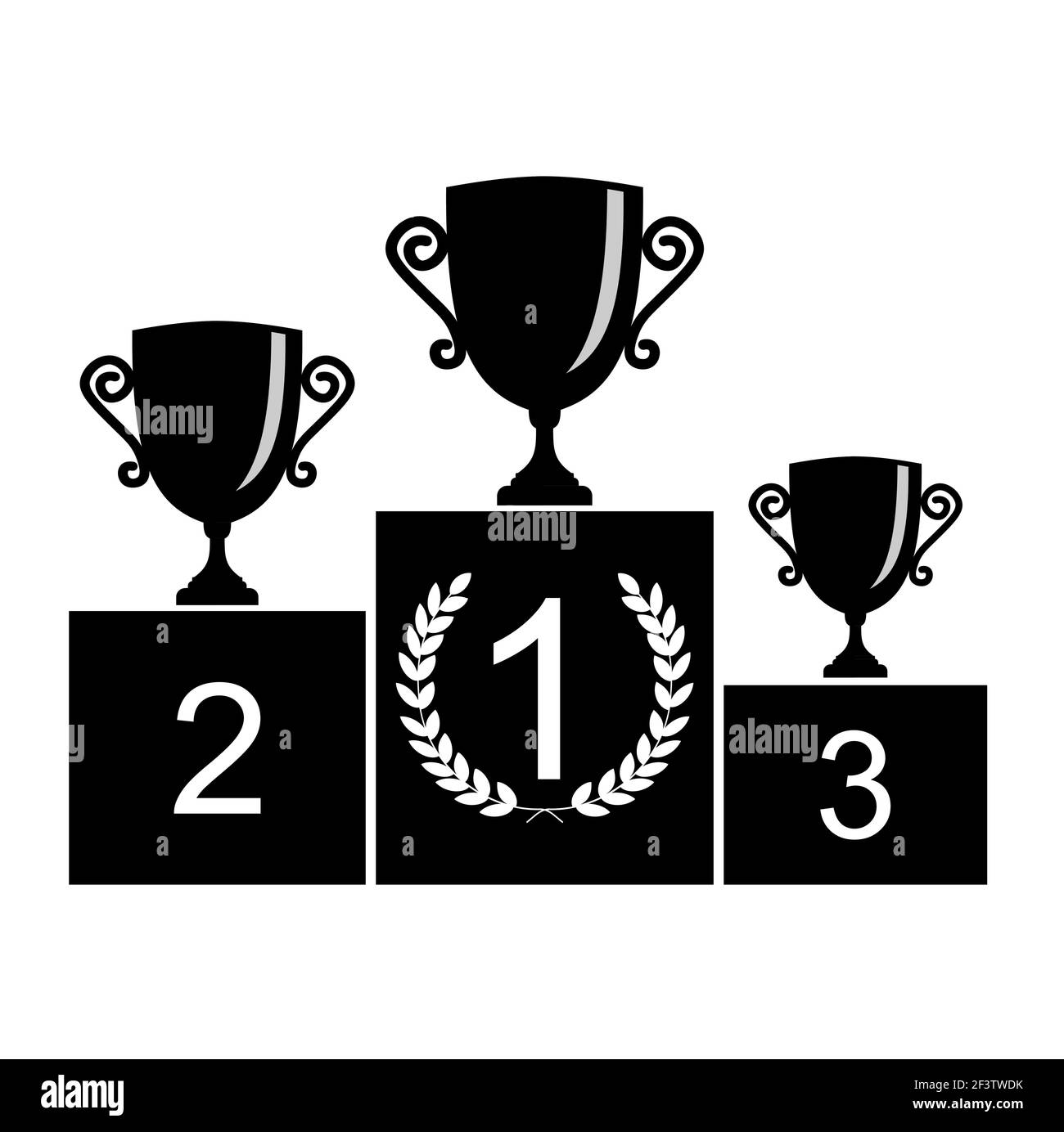 Coupe du trophée sur le podium. Illustration de Vecteur