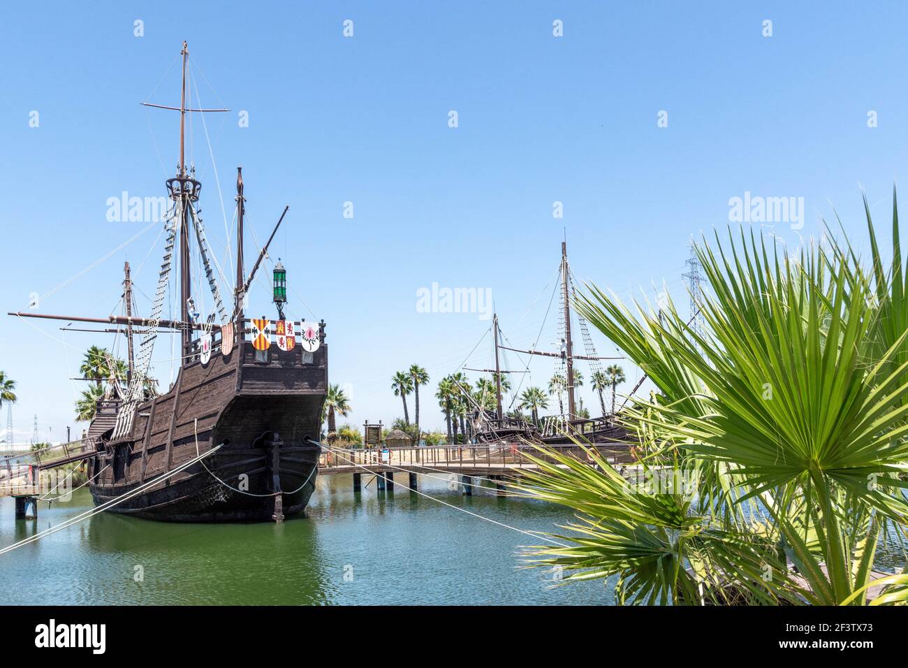 Le quai des Caravels à Huelva, Andalousie, Espagne Banque D'Images