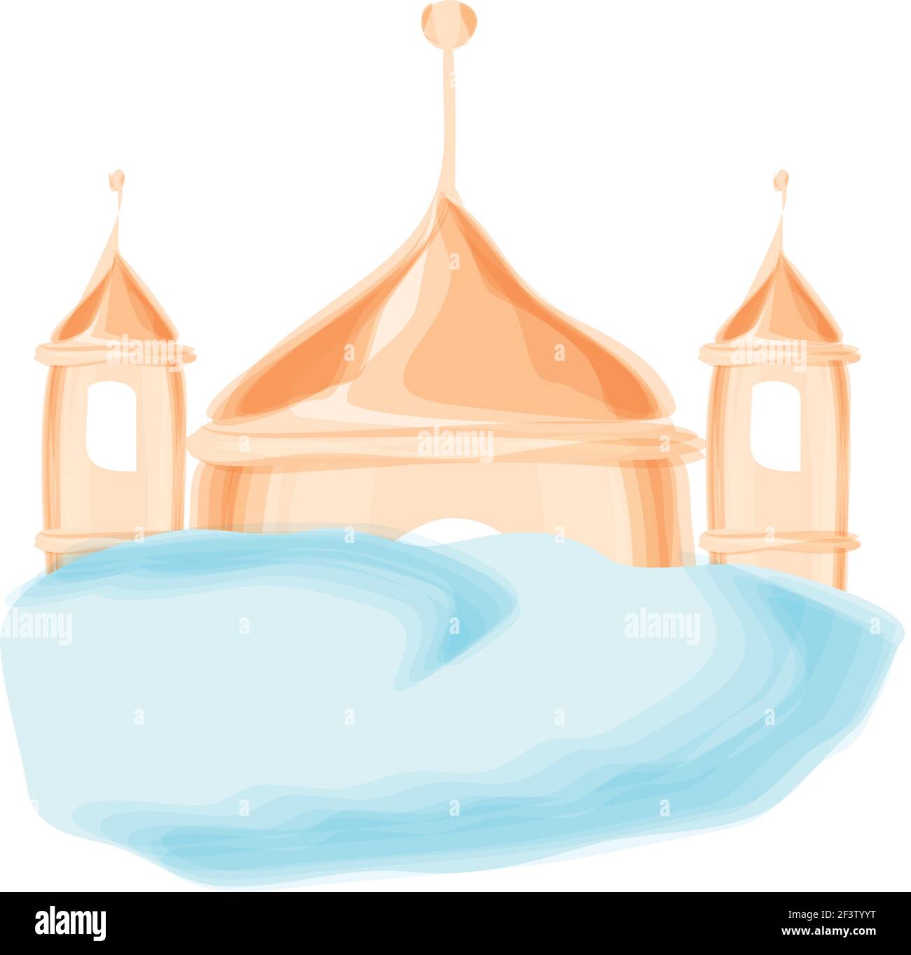 style de dessin animé de nuage de mosquée Illustration de Vecteur