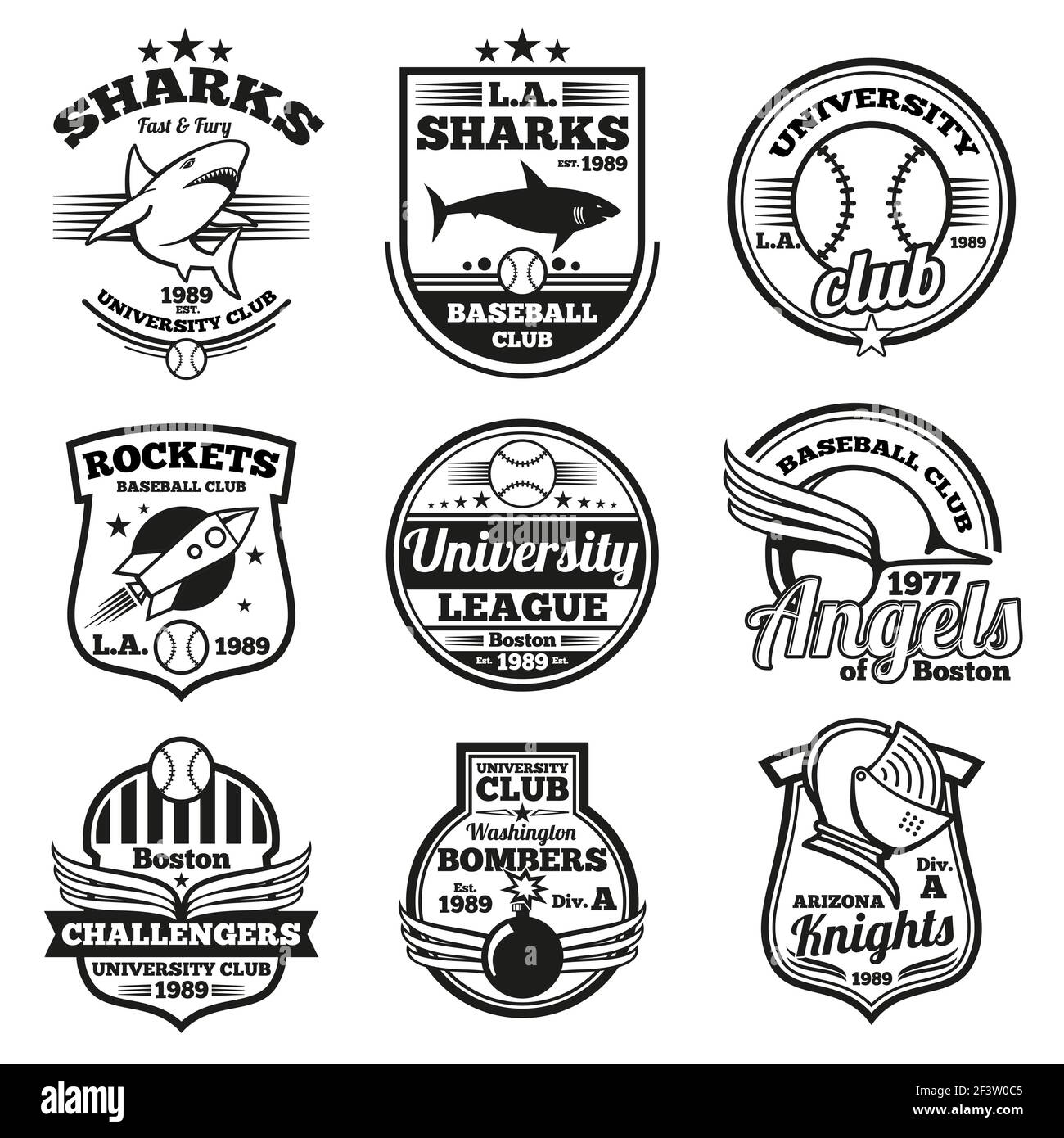 Ensemble d'étiquettes, logos, badges et emblèmes de l'université pour les  vecteurs sportifs. Motif T-shirt. T-shirt avec étiquette, t-shirt avec  emblème, t-shirt avec emblème, imprimé logo sport Image Vectorielle Stock -  Alamy
