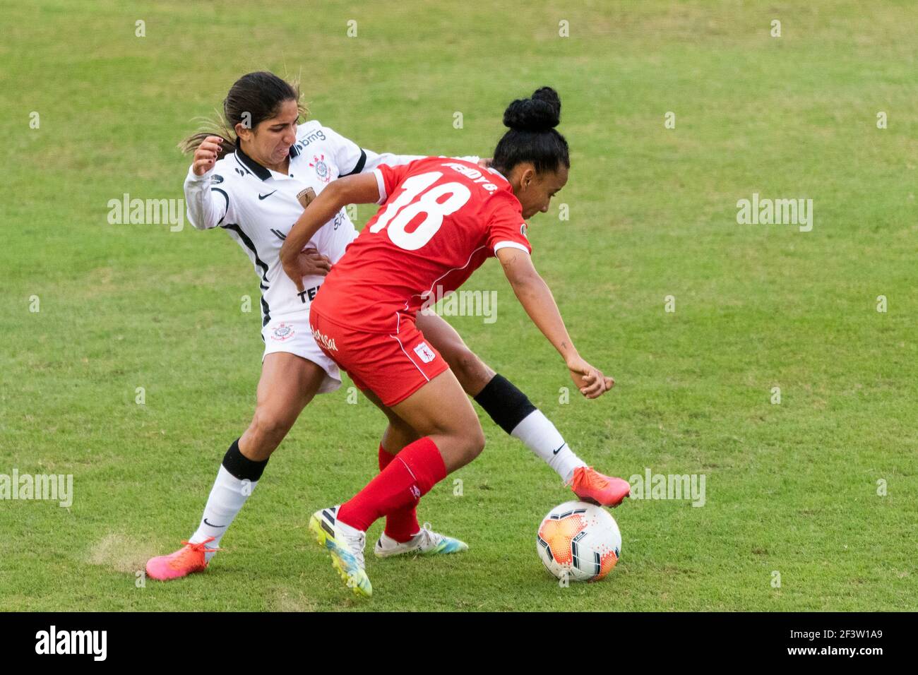 Moron, province de Buenos Aires, Argentine. 17 mars 2021. SPORTS.- 17 mars 2021. Moron, Buenos Aires, Argentine.- Corinthiens (Brésil) et America de Cali (Colombie) jouent la demi finale féminine de football CONMEBOL Copa Libertadores, au stade Deportivo Moron de Moron, province de Buenos Aires, Argentine, le lundi 17 mars, 2021. Credit: Julieta Ferrario/ZUMA Wire/Alay Live News Banque D'Images