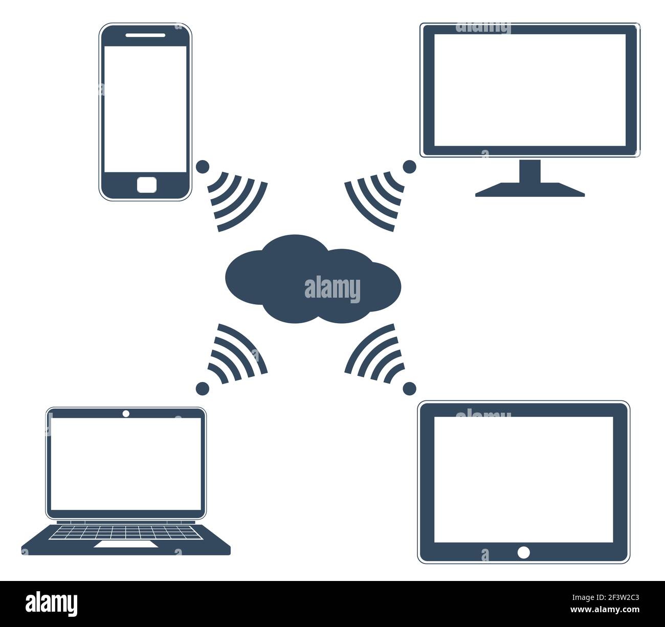 Concept de conception plate du service cloud Illustration de Vecteur