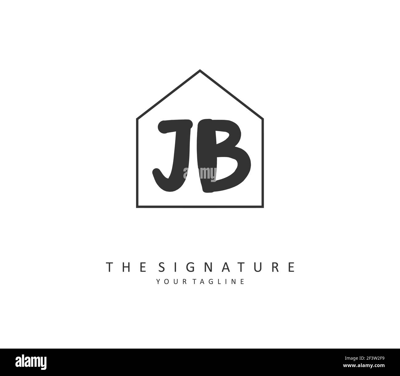 J B JB lettre initiale écriture manuscrite et logo de signature. Un concept d'écriture manuscrite logo initial avec élément de modèle. Illustration de Vecteur