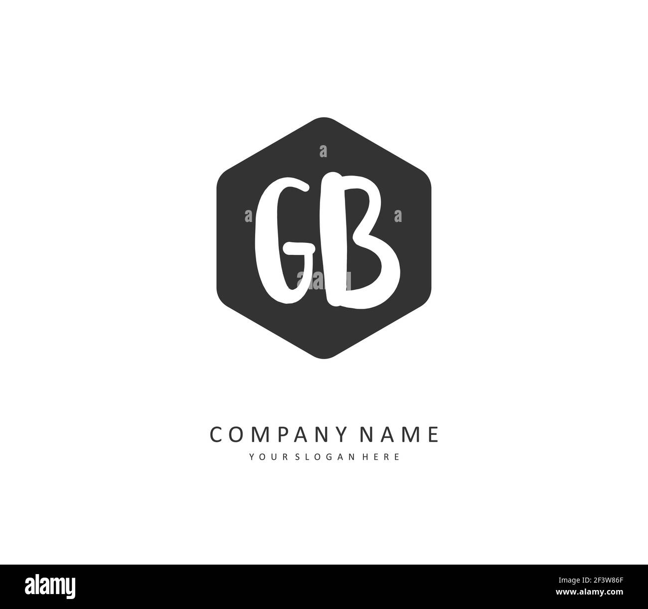 G B GB lettre initiale écriture manuscrite et logo de signature. Un concept d'écriture manuscrite logo initial avec élément de modèle. Illustration de Vecteur