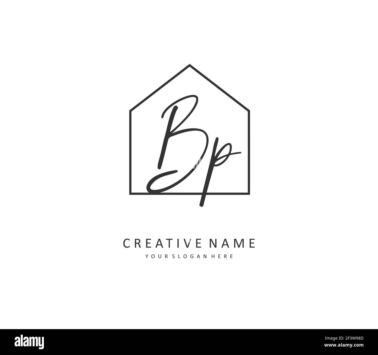 BP lettre initiale écriture manuscrite et logo de signature. Un concept d'écriture manuscrite logo initial avec élément de modèle. Illustration de Vecteur