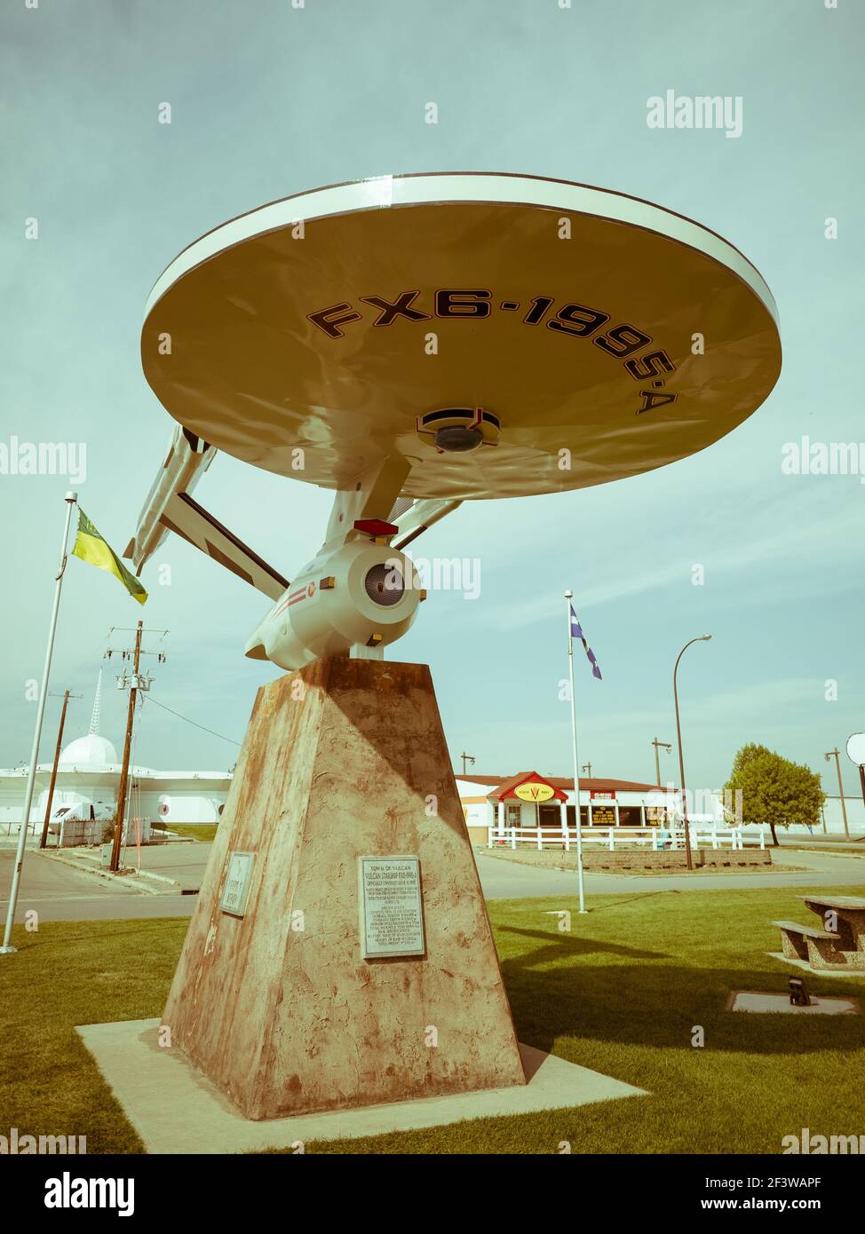 Star Trek USS Enterprise statue, Vulcan, Alberta, Canada Banque D'Images