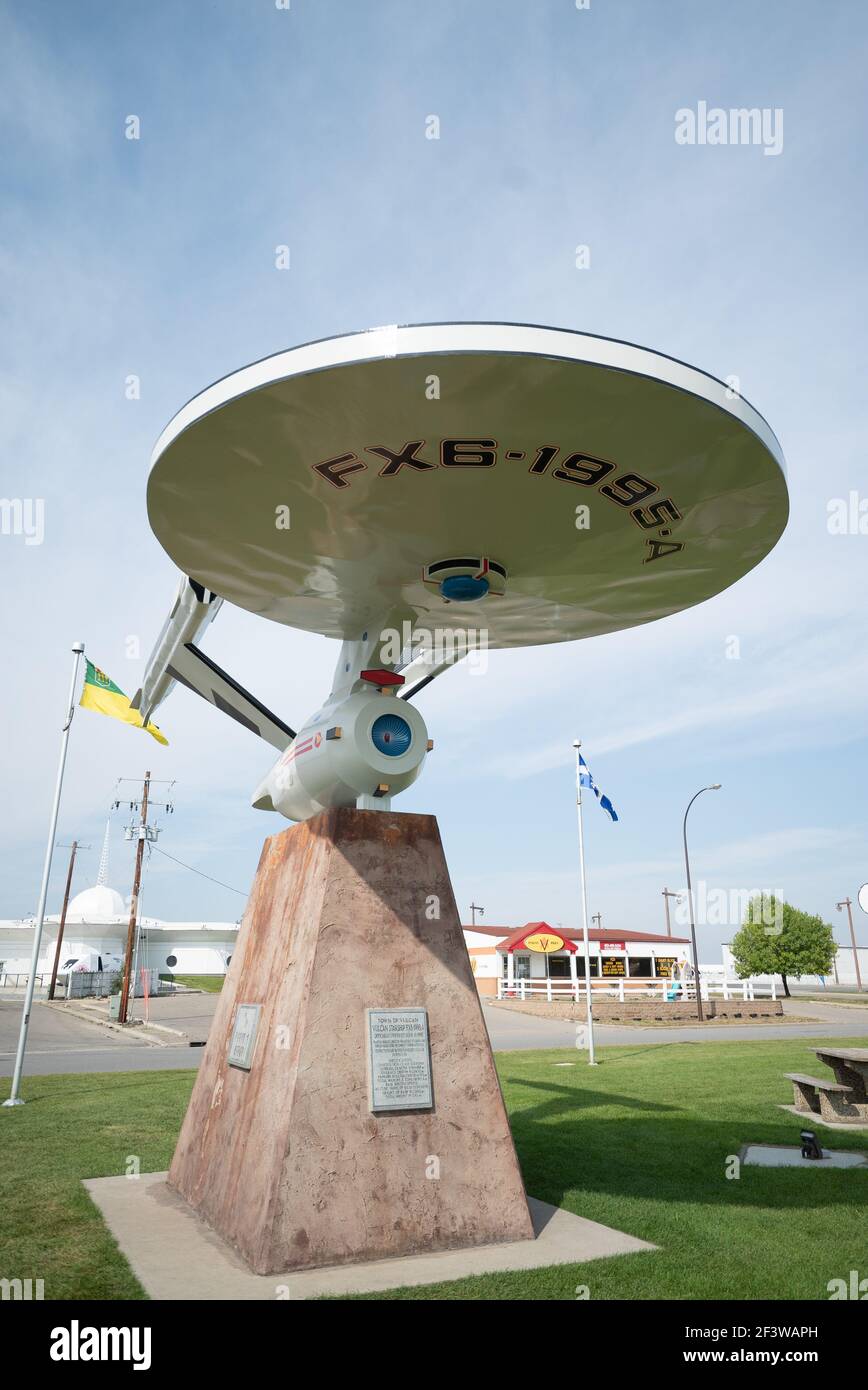Star Trek USS Enterprise statue, Vulcan, Alberta, Canada Banque D'Images