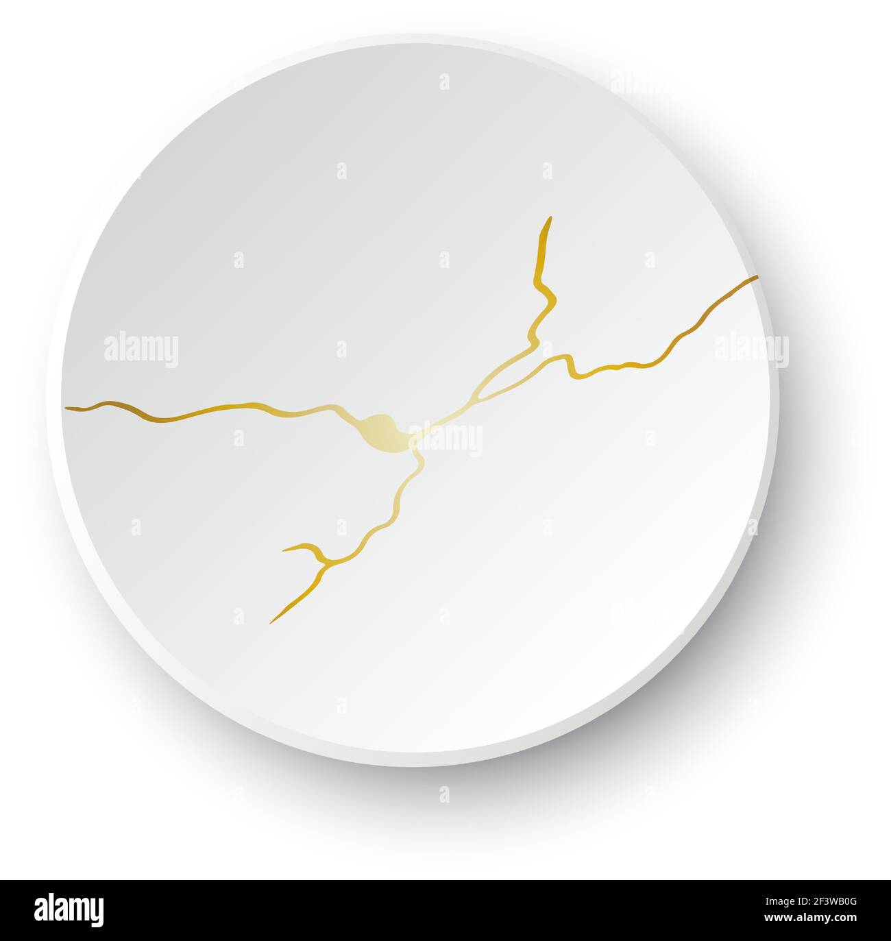 Fissure Kintsugi or. Effet cassé et craquelé, craquelure et texture endommagée. Les illustrations vectorielles peuvent être utilisées pour les décorations kintsugi, les arts muraux Illustration de Vecteur