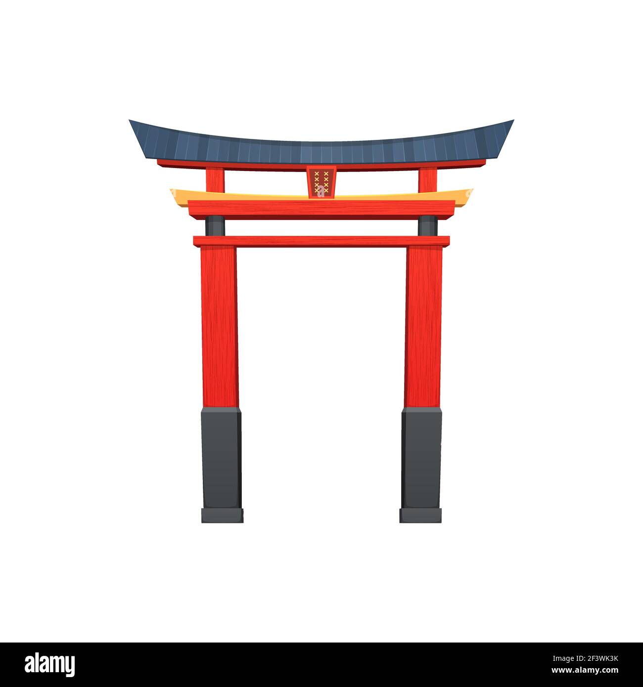 Entrée rouge torii avec toit isolé porte chinoise, coréenne ou japonaise  icône de dessin animé réaliste. Motif vectoriel d'entrée de temple  asiatique ancien. Chinatown Image Vectorielle Stock - Alamy