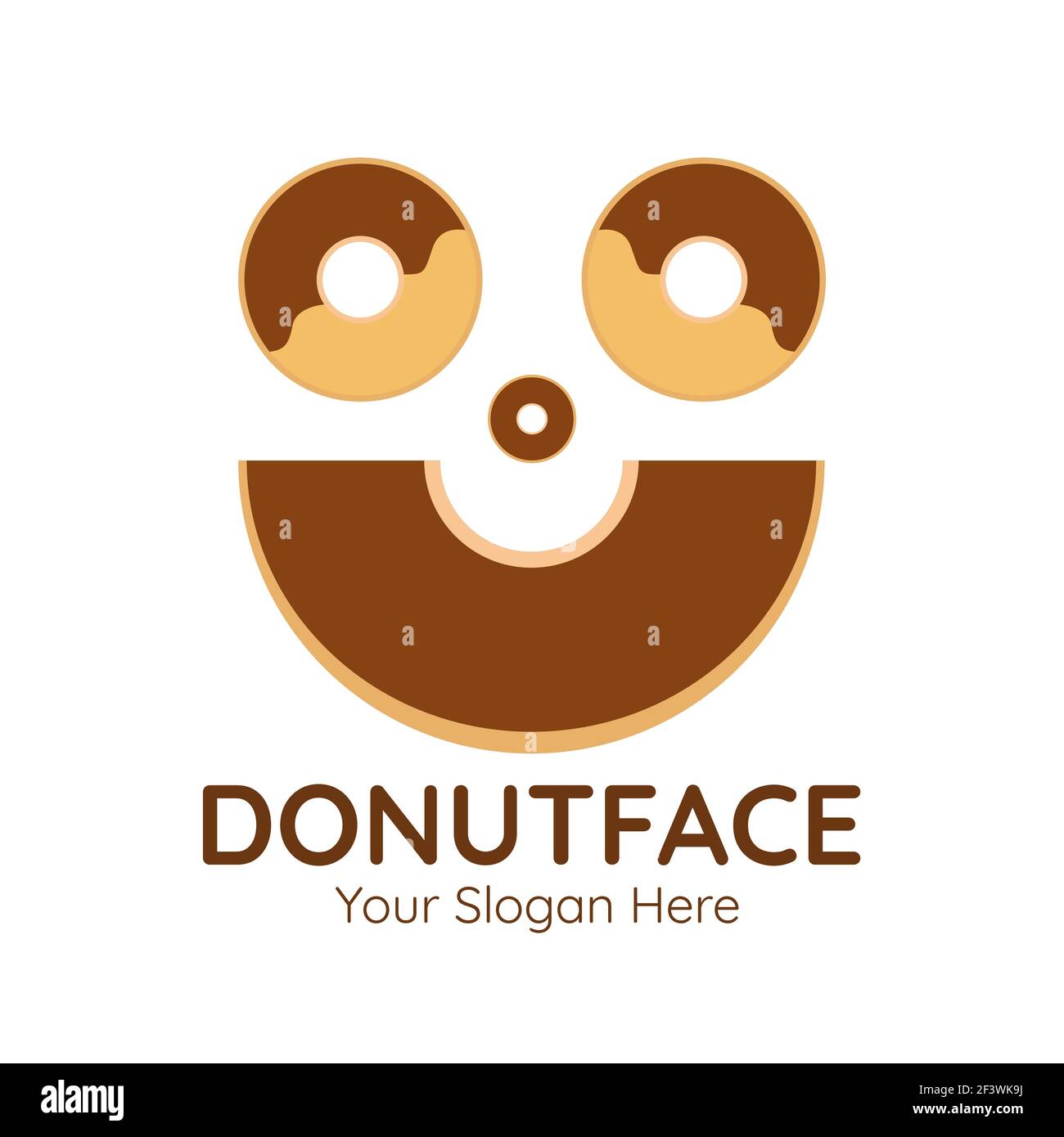 Illustration de la conception vectorielle du logo de visage de donut pour votre entreprise Illustration de Vecteur