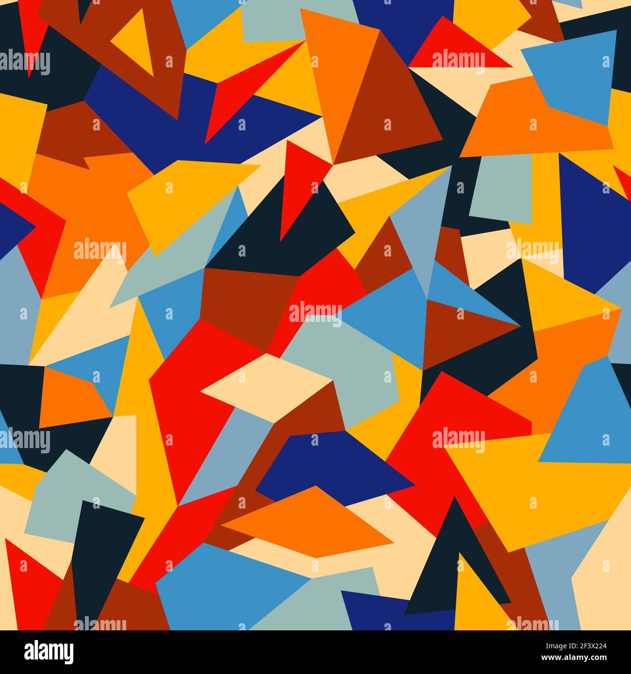 Motif abstrait chaotique sans couture avec formes géométriques simples Illustration de Vecteur