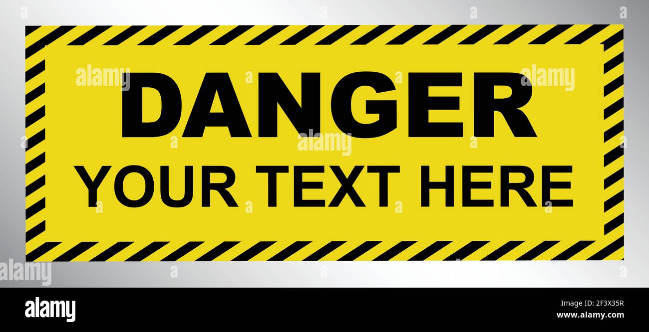 Danger Avertissement danger danger route noire jaune Vector Illustration de Vecteur