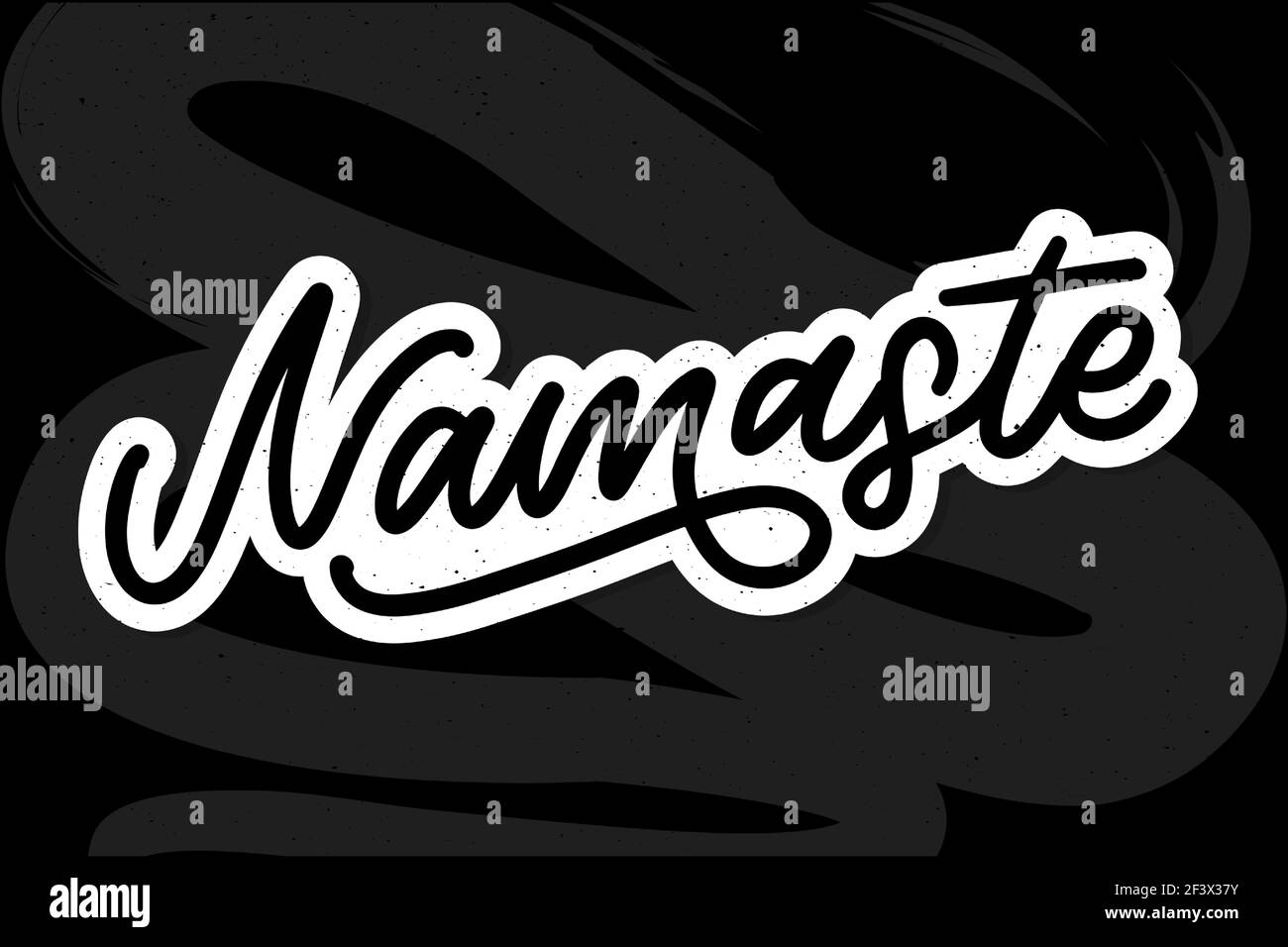 Lettrage Namaste dessiné à la main. Salutation indienne, Bonjour en hindi. Écriture cursive élégante, calligraphie moderne. Vecteur isolé Illustration de Vecteur