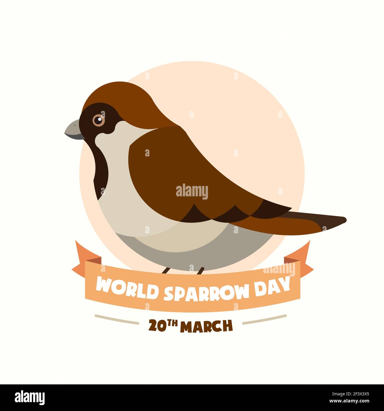 Affiche de la Journée mondiale du Bruant 20 mars, vecteur de bannière d'illustration d'oiseau Illustration de Vecteur