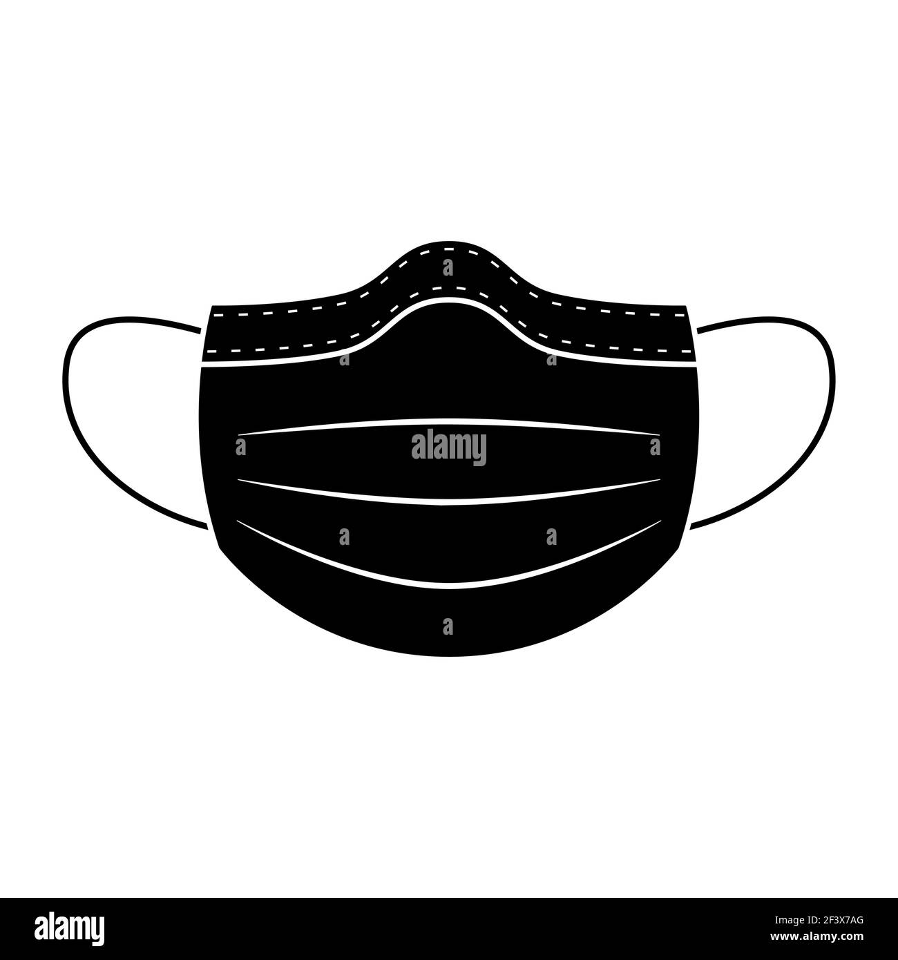 Icône de masque médical. Isolé sur fond blanc. Illustration vectorielle. Illustration de Vecteur