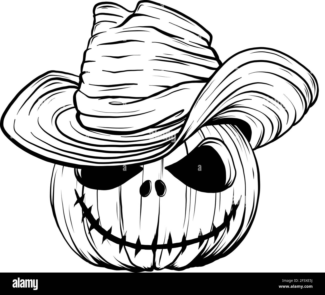 Dessinez en noir et blanc de la citrouille d'Halloween avec une chauve-souris illustration du vecteur wings Illustration de Vecteur