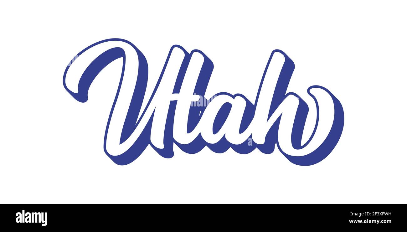 Texte UTAH esquissé à la main. Vintage 3D, lettrage rétro pour affiche, autocollant, prospectus, en-tête, carte, vêtements, vêtements Illustration de Vecteur