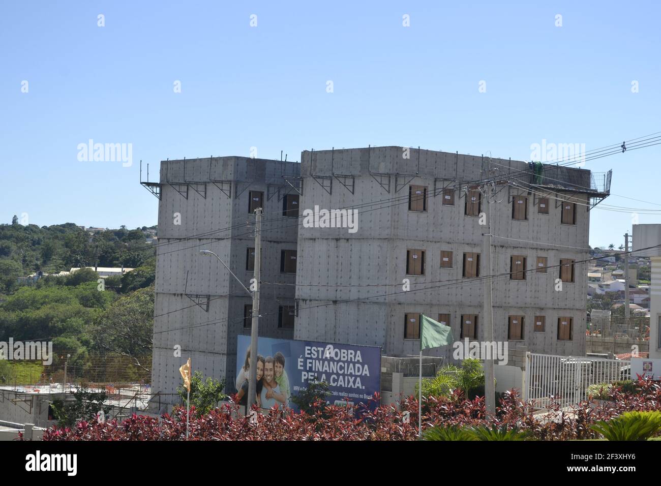 MARILIA, SAO PAULO, BRÉSIL, AMÉRIQUE DU SUD, OCT, 10, 2016. Construction d'immeubles d'appartements pour les personnes à faible revenu dans le programme ma maison ma vie o Banque D'Images