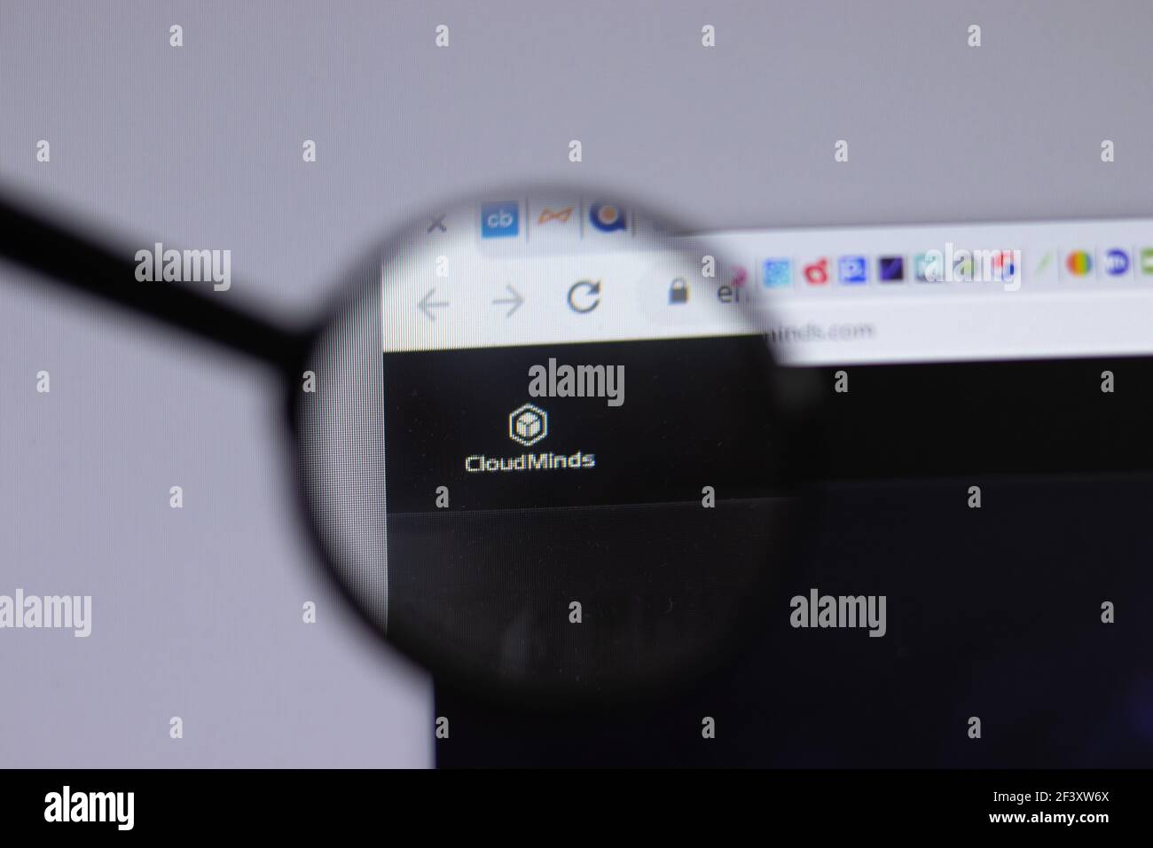 New York, Etats-Unis - 18 mars 2021 : icône du logo de la société CloudMinds sur le site Web, Editorial Banque D'Images