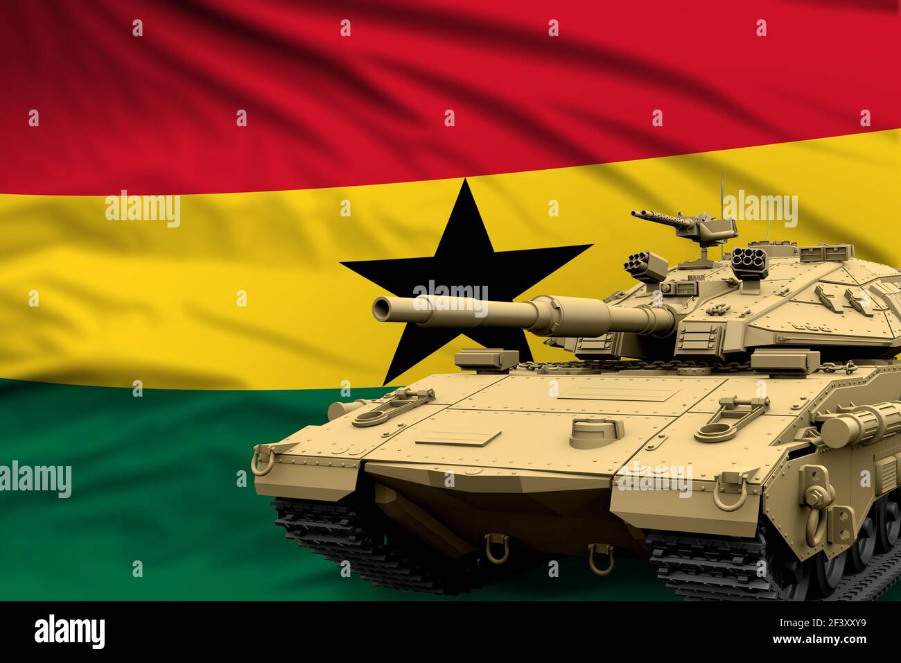 Ghana moderne tank avec pas de conception réelle sur le fond du drapeau ...