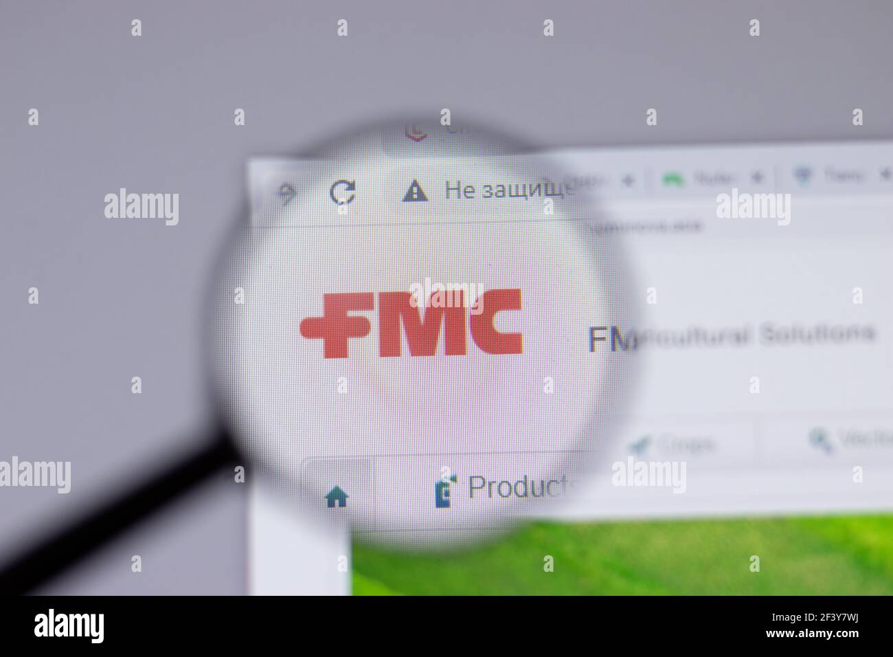 New York, Etats-Unis - 18 mars 2021 : icône du logo de la société FMC Cheminova sur le site Web, Editorial Banque D'Images
