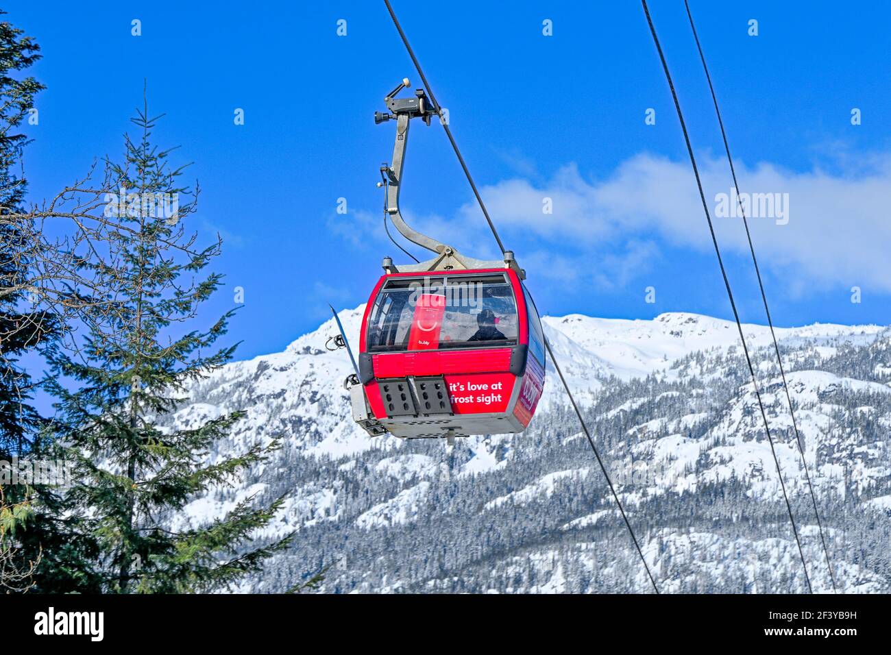 Blackcomb Mountain, télécabine de ski Hill, Whistler, Colombie-Britannique, Canada Banque D'Images