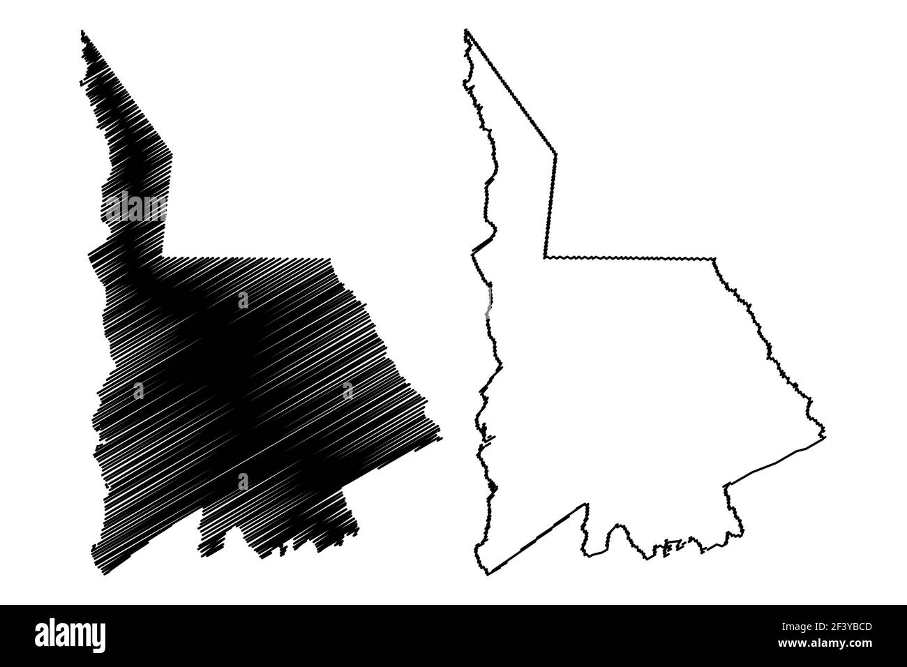 Comté de Lancaster, État de Caroline du Sud (comté des États-Unis, États-Unis d'Amérique, États-Unis, États-Unis, États-Unis) carte illustration vectorielle, scribble sketch Lancaster ma Illustration de Vecteur