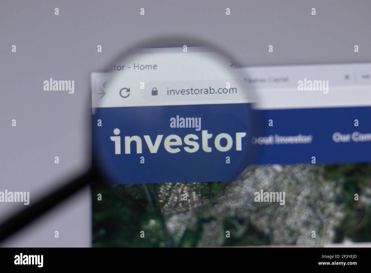 New York, Etats-Unis - 18 mars 2021 : icône du logo de la société Investor AB sur le site Web, Editorial Banque D'Images