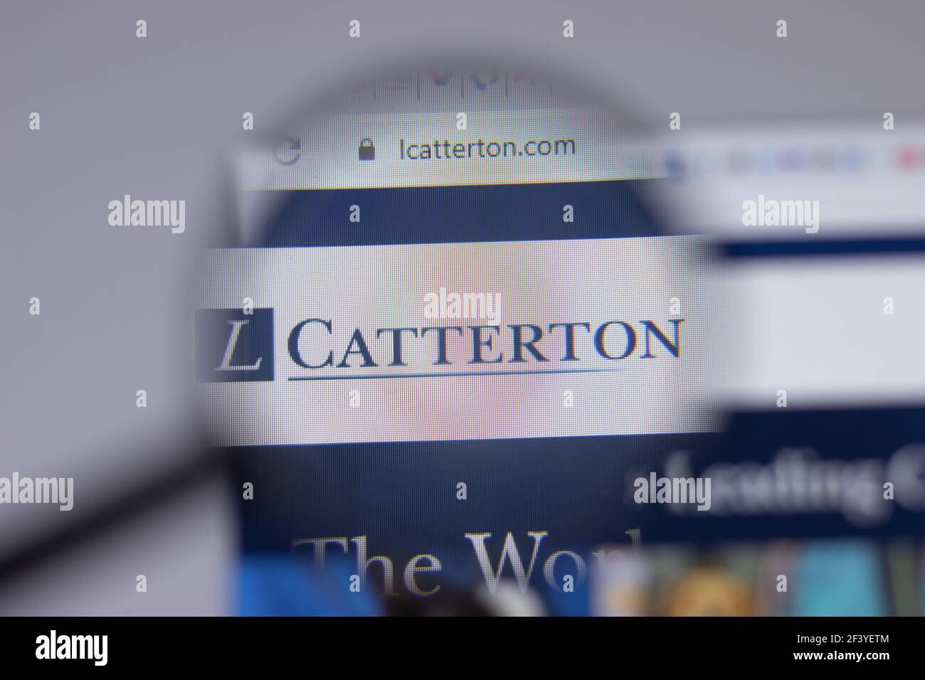 New York, Etats-Unis - 18 mars 2021 : icône du logo de la société Catterton Partners sur le site Web, Editorial Banque D'Images