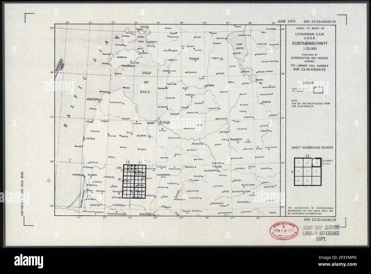 Carte Dubysaabschnitt 1970 Banque D'Images