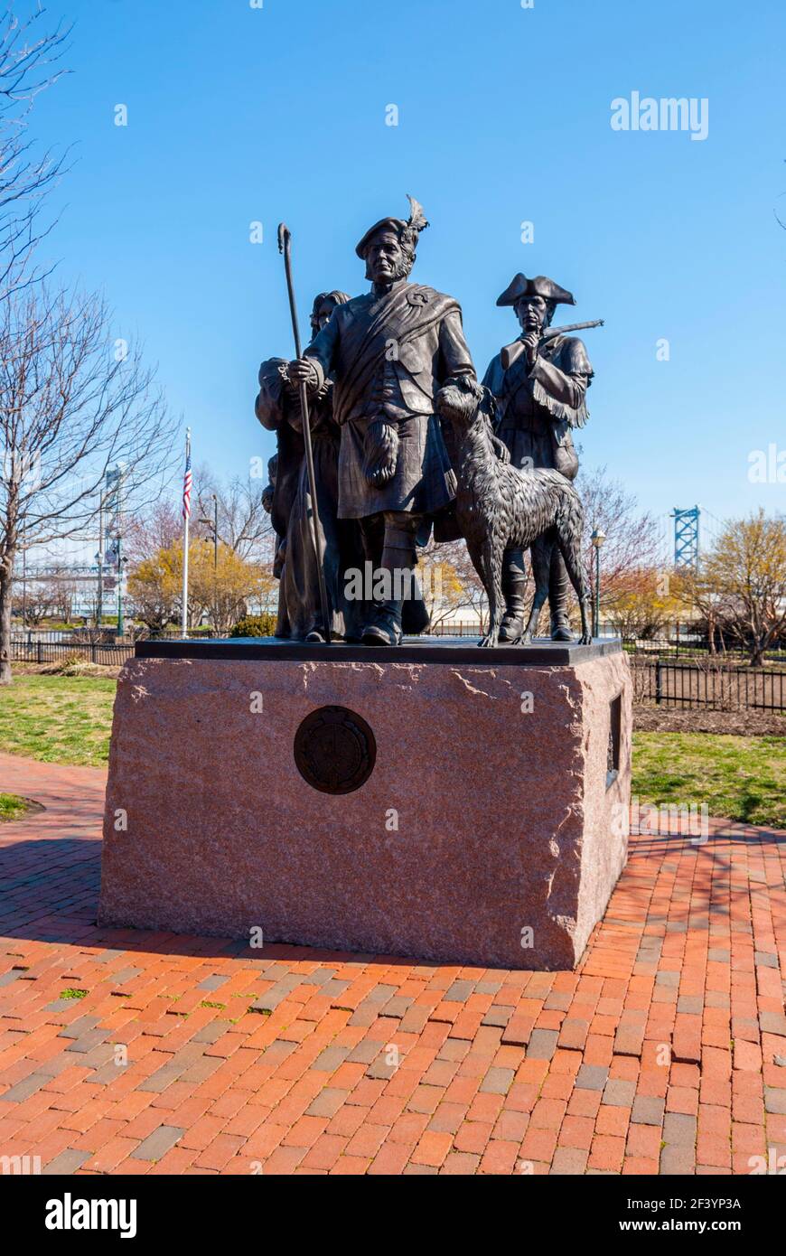 Le Scottish Memorial dans le parc I-95 commémorant les immigrants écossais, Philadelphie, Pennsylvanie Banque D'Images
