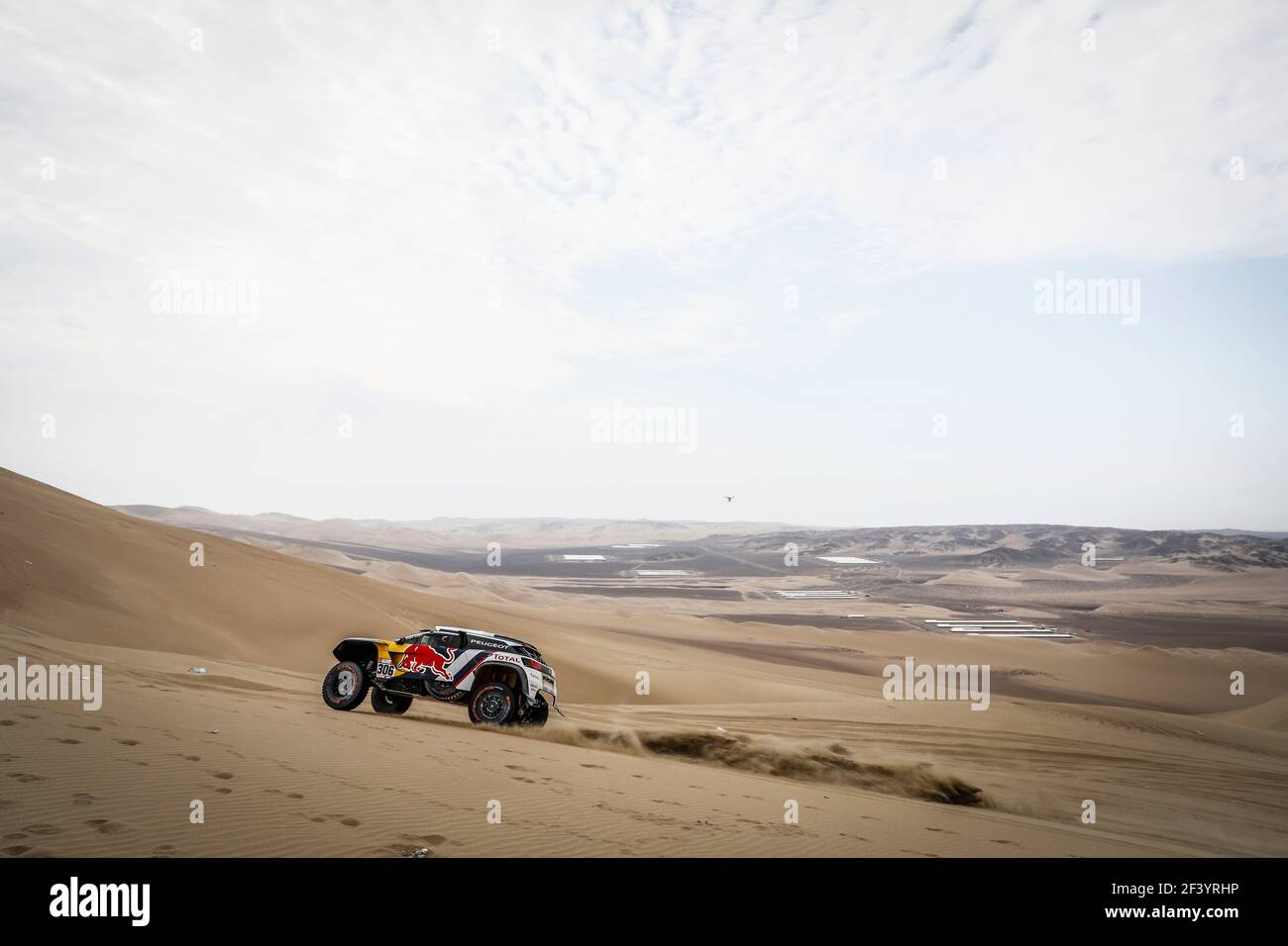 306 LOEB SEBASTIEN (FRA), ELENA DANIEL (MCO), PEUGEOT 3008 DKR, AUTO, VOITURE, Action pendant le Dakar 2018, étape 2 Pisco à Pisco, Pérou, le 7 janvier - photo Frédéric le Floc'h / DPPI Banque D'Images