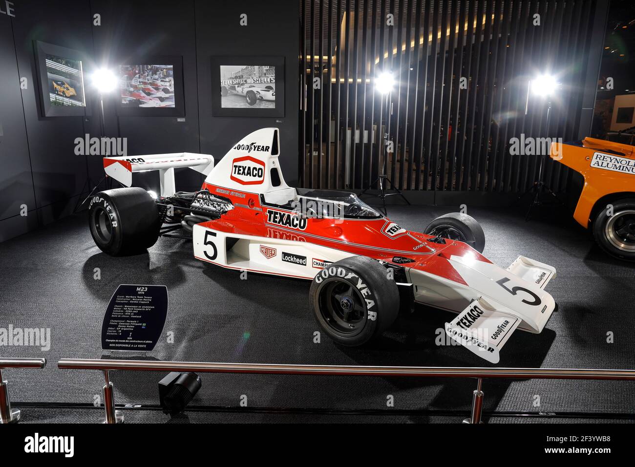 McLaren M23 sur le stand Richard mille pendant le salon Retromobile, du 6 au 11 février 2018 à Paris, France - photo François Flamand / DPPI Banque D'Images