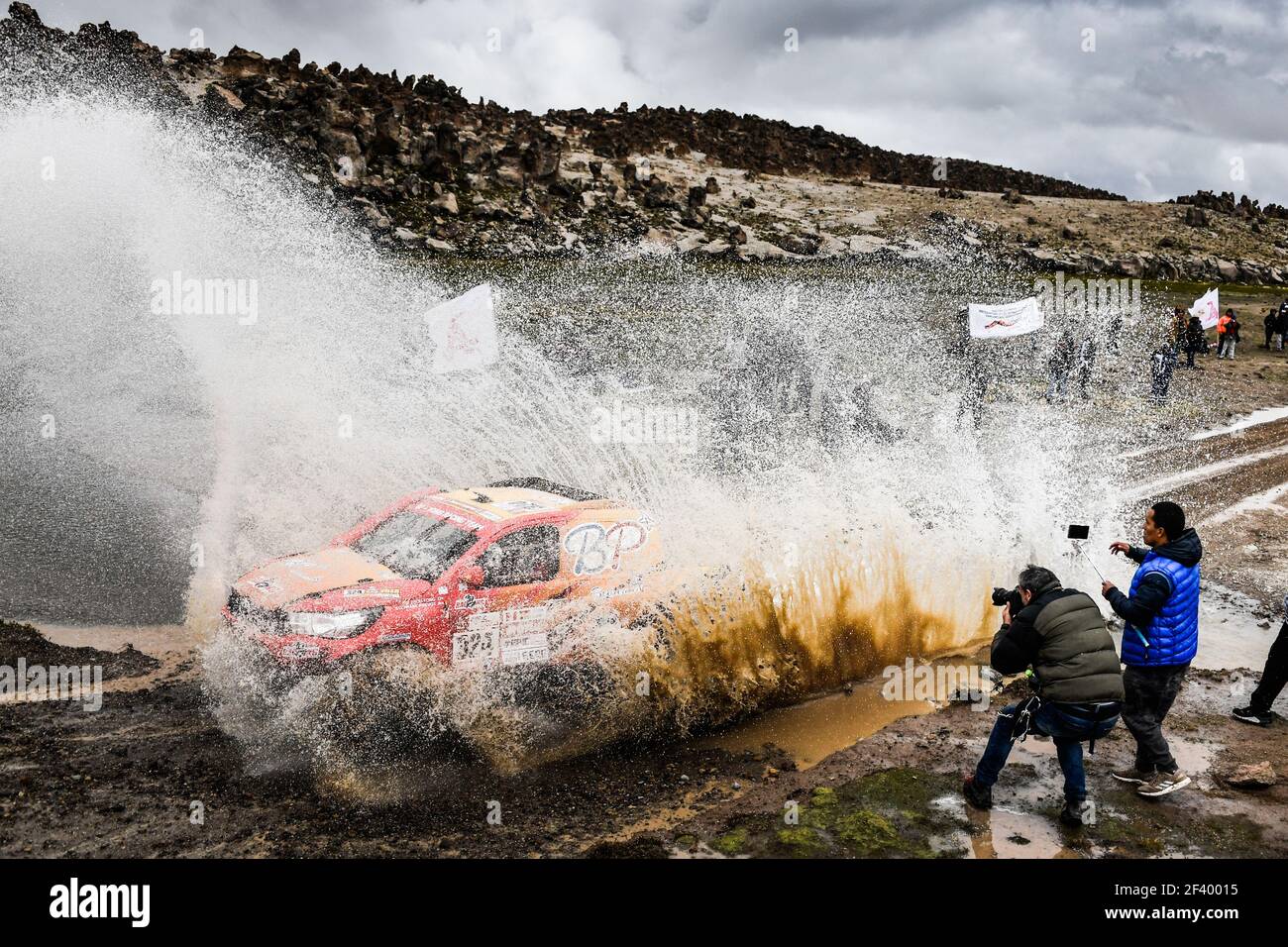 324 ZHOU YONG (CHN) Legende, PREVOT STEPHANE (bel), TOYOTA, auto, voiture, Action pendant le Dakar 2018, étape 6 Arequipa à la Paz, Pérou, Bolivie, janvier 11 - photo Eric Vargiolu / DPPI Banque D'Images