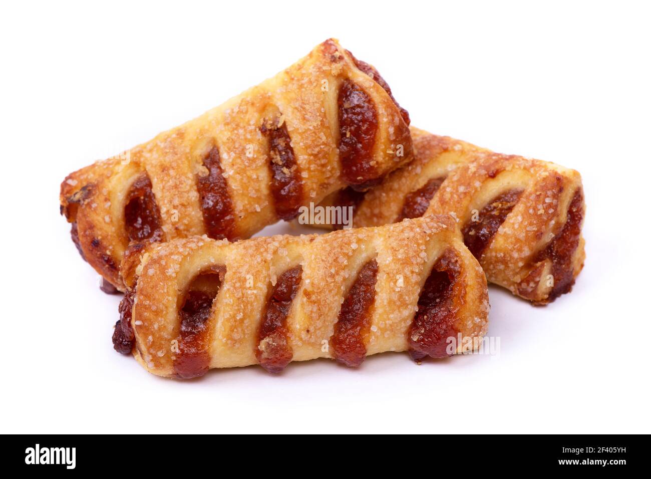 Groupe De Gateaux De Pate Feuilletee Avec Confiture Isolee Arriere Plan Blanc Photo Stock Alamy