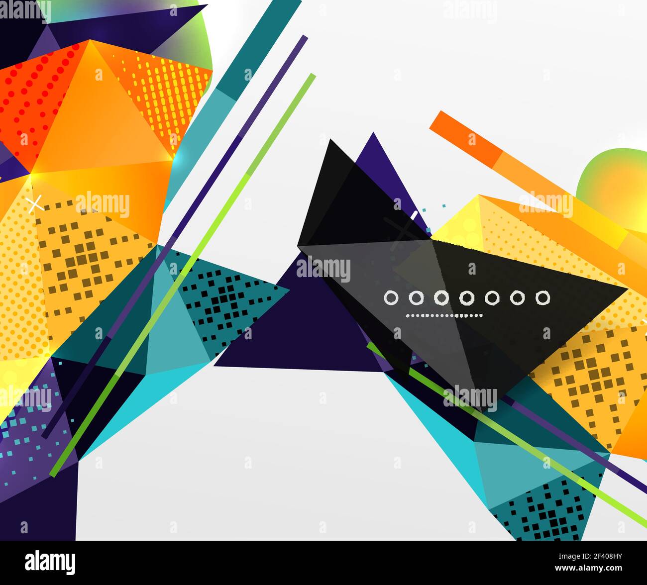 Arrière-plan géométrique abstrait, éléments de triangle polygonal, lignes et textures de matériau, éléments holographiques. Arrière-plan géométrique abstrait, éléments de triangle polygonal, lignes et textures de matériau, éléments holographiques. Modèle abstrait vectoriel moderne Illustration de Vecteur