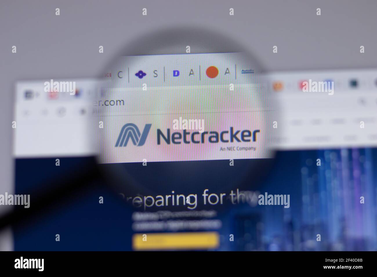 New York, Etats-Unis - 18 mars 2021 : icône du logo de la société NetCracker Technology sur le site Web, Editorial Banque D'Images