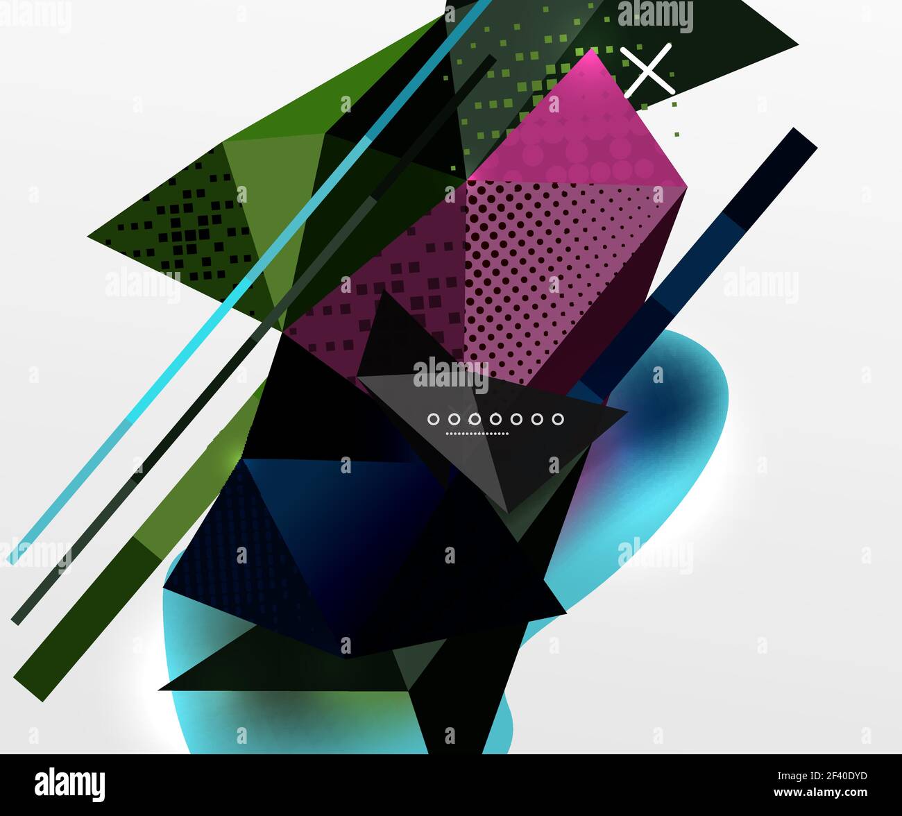 Arrière-plan géométrique abstrait, éléments de triangle polygonal, lignes et textures de matériau, éléments holographiques. Arrière-plan géométrique abstrait, éléments de triangle polygonal, lignes et textures de matériau, éléments holographiques. Modèle abstrait vectoriel moderne Illustration de Vecteur