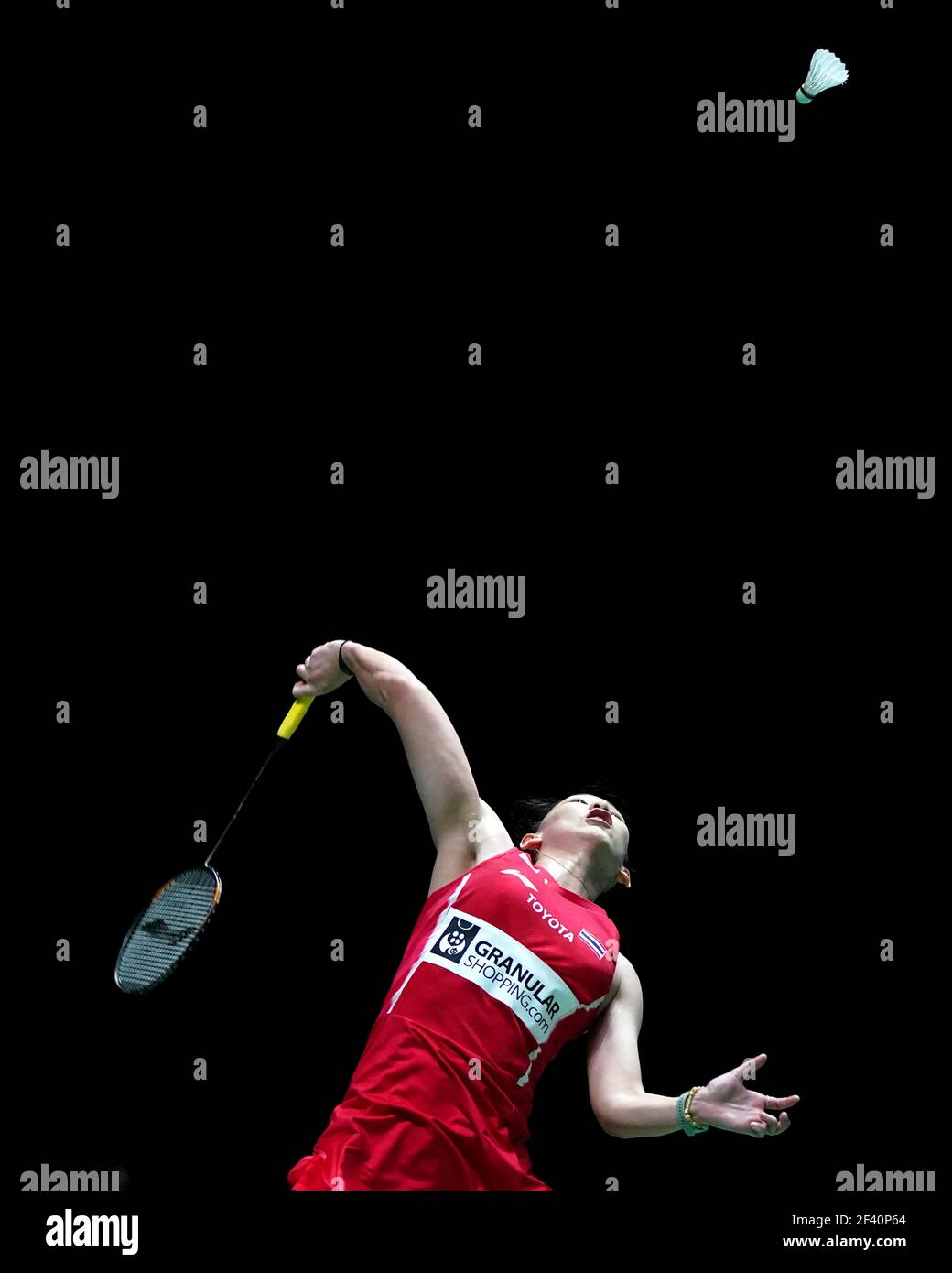 La Thaïlande Pornpawee Chochuwong en action pendant son match contre la Thaïlande Phittayaporn Chaiwan le deuxième jour du YONEX All England Open Badminton Championships à Utilita Arena Birmingham. Date de la photo: Jeudi 18 mars 2021. Banque D'Images