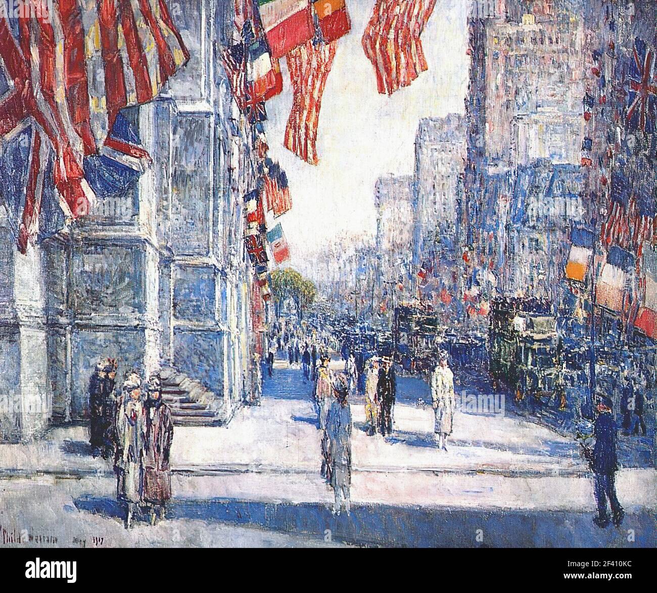 Frederick Childe Hassam- avenue tôt le matin le 1917 mai Banque D'Images