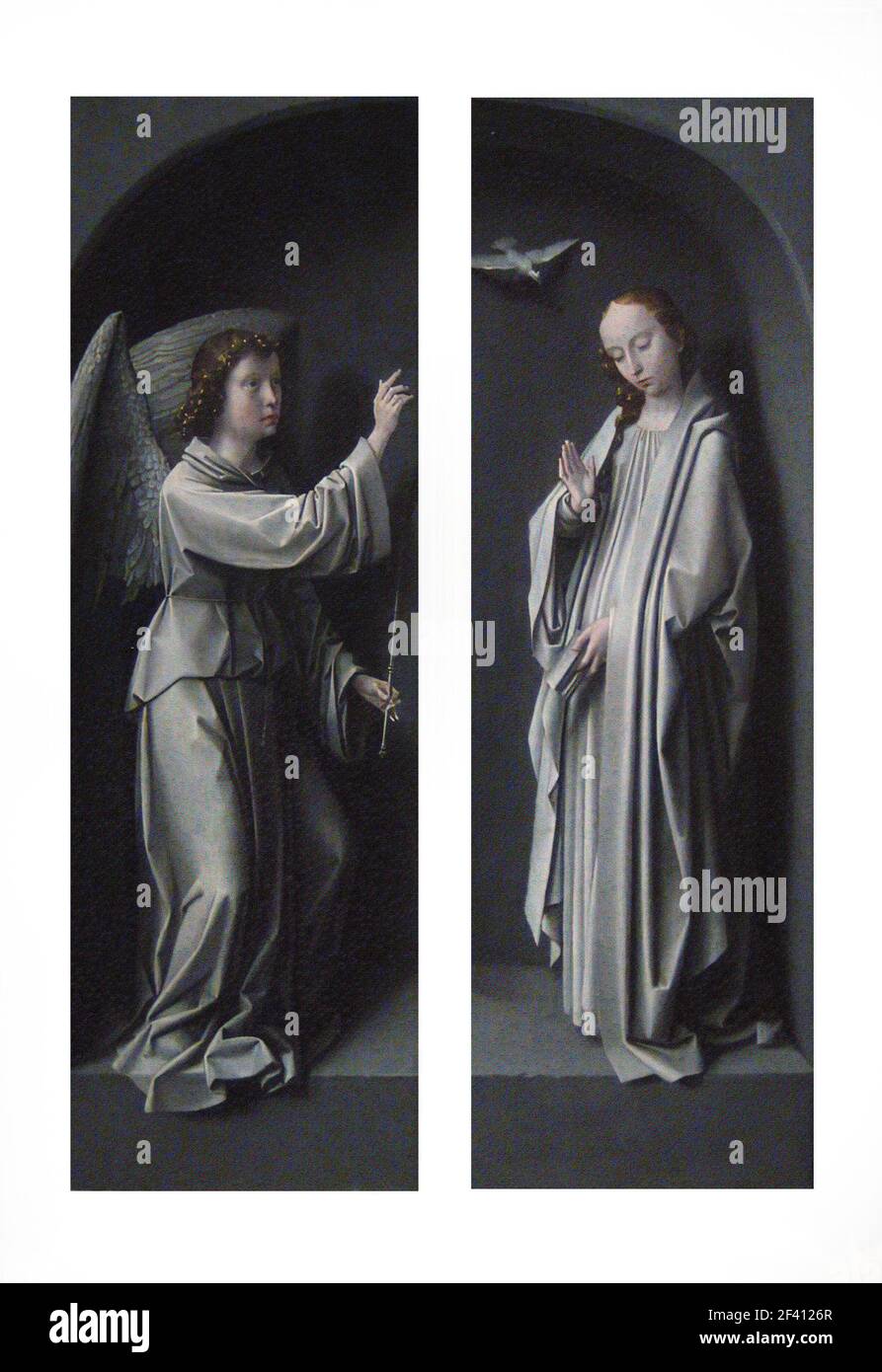 Gerard david- ArchanNikolai Gel Gabriel Vierge Annunciate C 1505 Banque D'Images