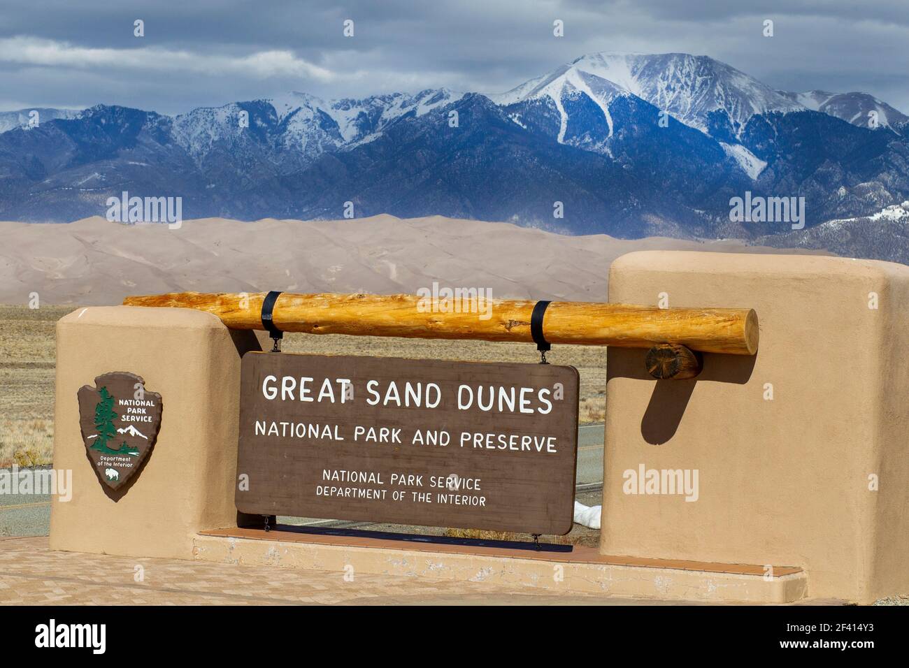 Parc national de Great Sand Dunes et réserve un parc national américain dans le Colorado. Le parc contient les dunes de sable les plus hautes d'Amérique du Nord Banque D'Images