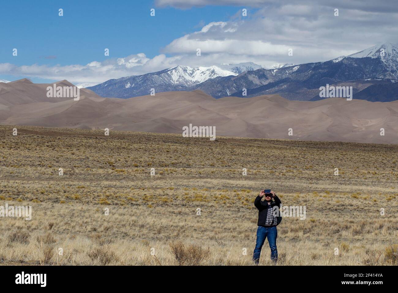 Parc national de Great Sand Dunes et réserve un parc national américain dans le Colorado. Le parc contient les dunes de sable les plus hautes d'Amérique du Nord Banque D'Images