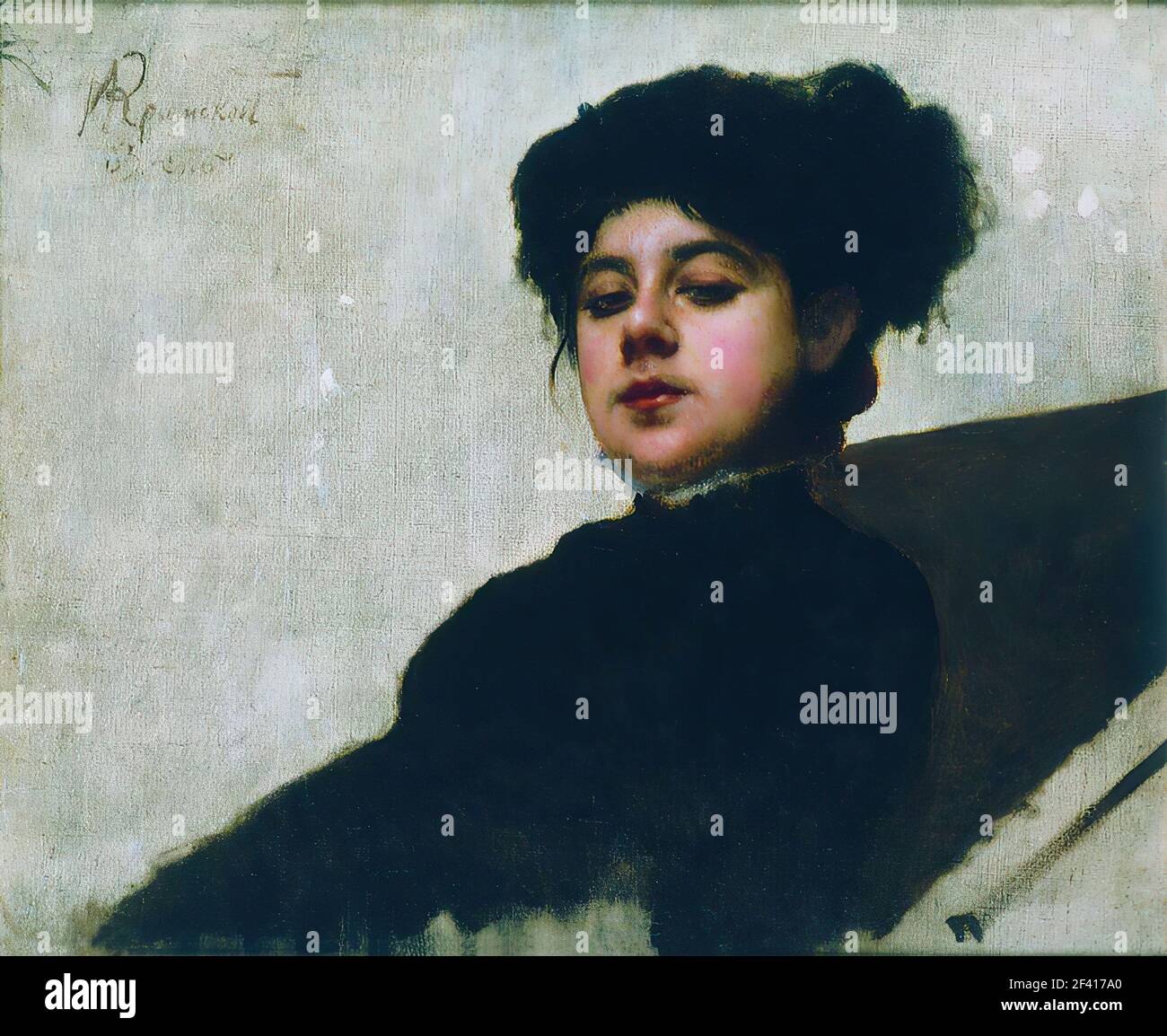 Ivan Kramskoi - Portrait Femme inconnue 1883 Banque D'Images