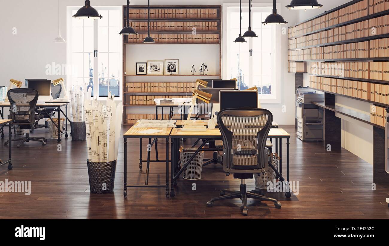 De l'intérieur de la conception moderne. Concept 3D illustration Banque D'Images