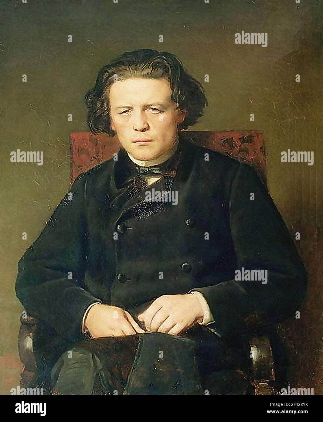 Vasily Perov - compositeur de portrait Anton Rubinstein 1870 Banque D'Images