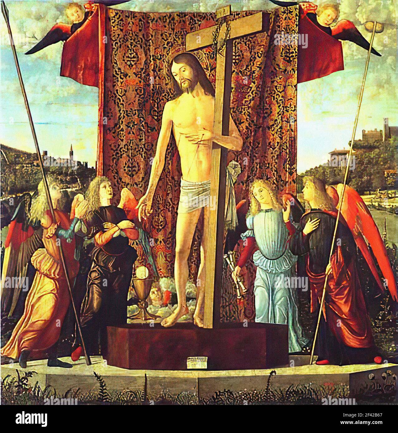 Vittore Carpaccio - Christ aux symboles passion Anges entourés 1496 Banque D'Images