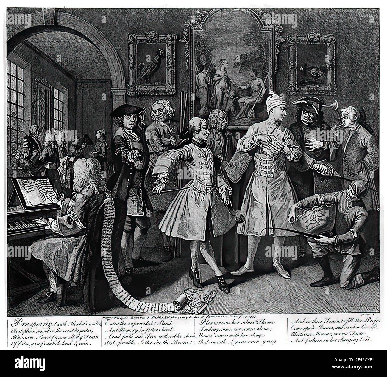 William Hogarth- entouré d'artistes professeurs Banque D'Images